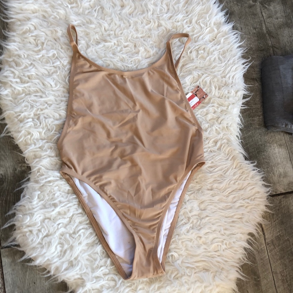 Nude high waist leg one piece BNWT fashionnova